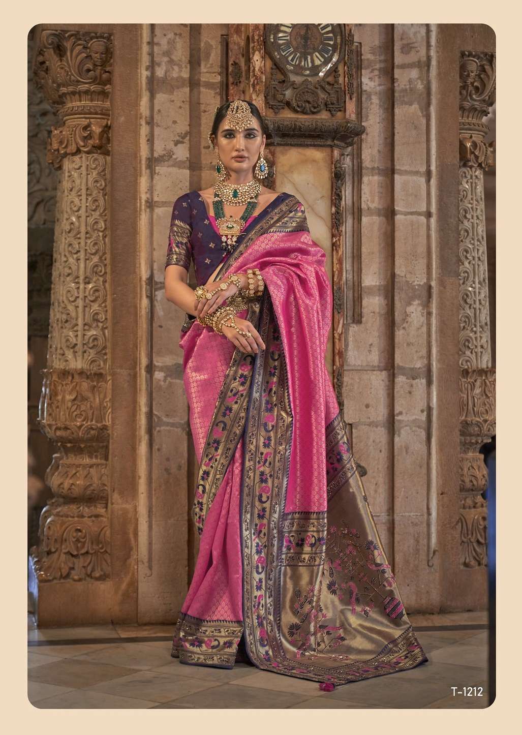 NEW DESIGNER FANCY WEDDING PARTY WEAR INDIAN PINK PATOLA SILK SAREE SM RATH MANDIRA 1212