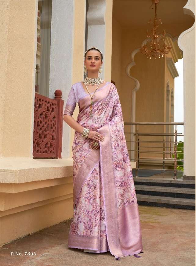 NEW DESIGNER FANCY WEDDING PARTY WEAR WEAVING PINK INDIAN SILKSAREE SM PANKH 7806