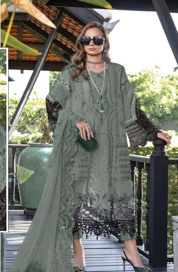 DESIGNER FANCY WEDDING PARTY WEAR FAUX GEORGETTE STRAIGHT INDIAN PAKISTANI GREEN SALWAR SUIT JG 5111F