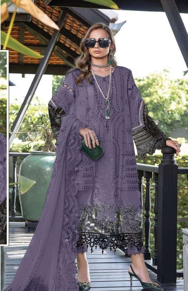 DESIGNER FANCY WEDDING PARTY WEAR FAUX GEORGETTE STRAIGHT INDIAN PAKISTANI PURPLE SALWAR SUIT JG 5111H