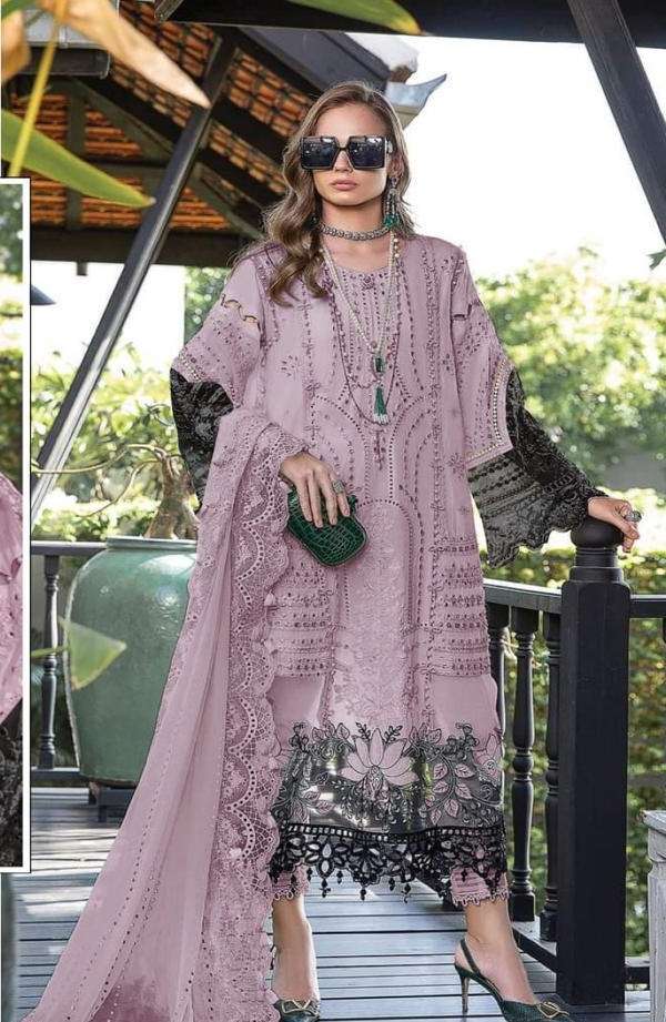 DESIGNER FANCY WEDDING PARTY WEAR FAUX GEORGETTE STRAIGHT INDIAN PAKISTANI PINK SALWAR SUIT JG 5111J