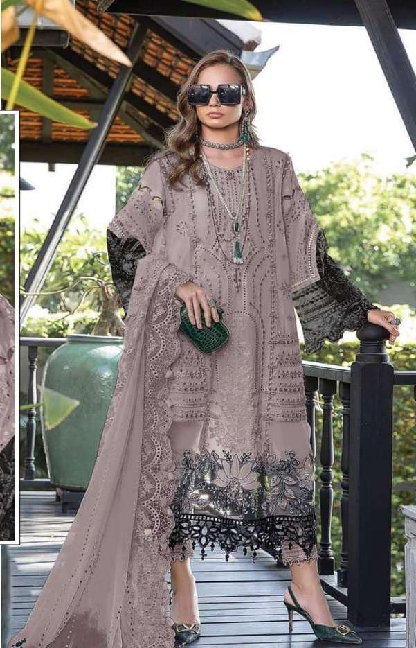 DESIGNER FANCY WEDDING PARTY WEAR FAUX GEORGETTE STRAIGHT INDIAN PAKISTANI GREY SALWAR SUIT JG 5111K