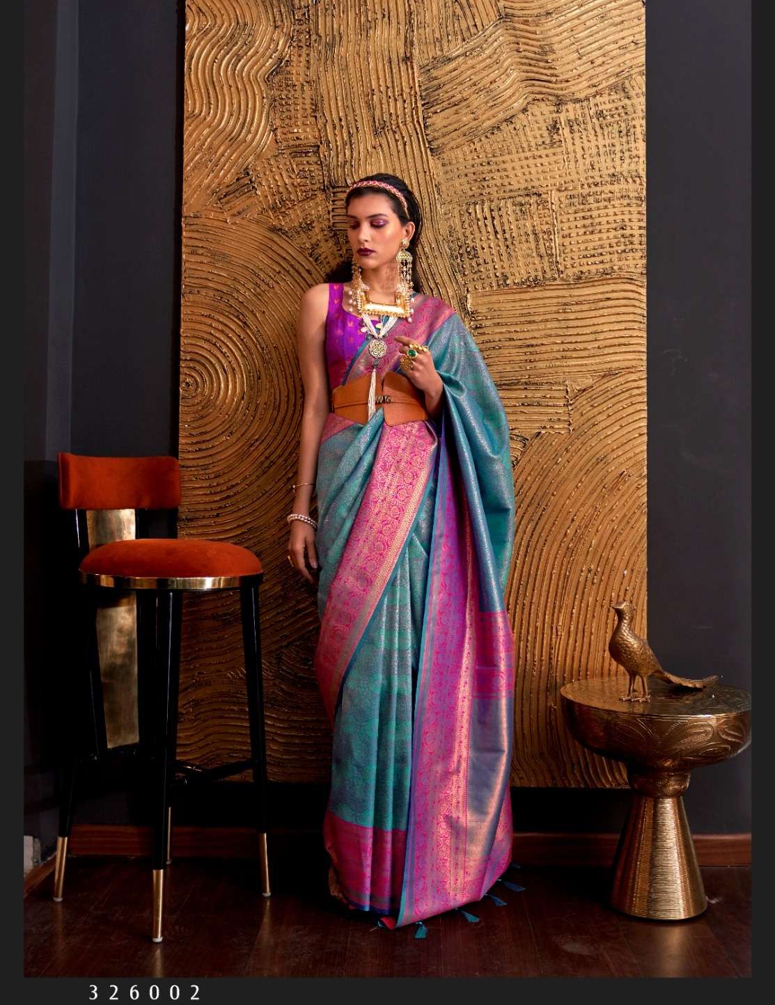 DESIGNER FANCY WEDDING PARTY WEAR SKY BLUE INDIAN SILK SAREE ONLINE SM RJT KAMIYA SILK 326002