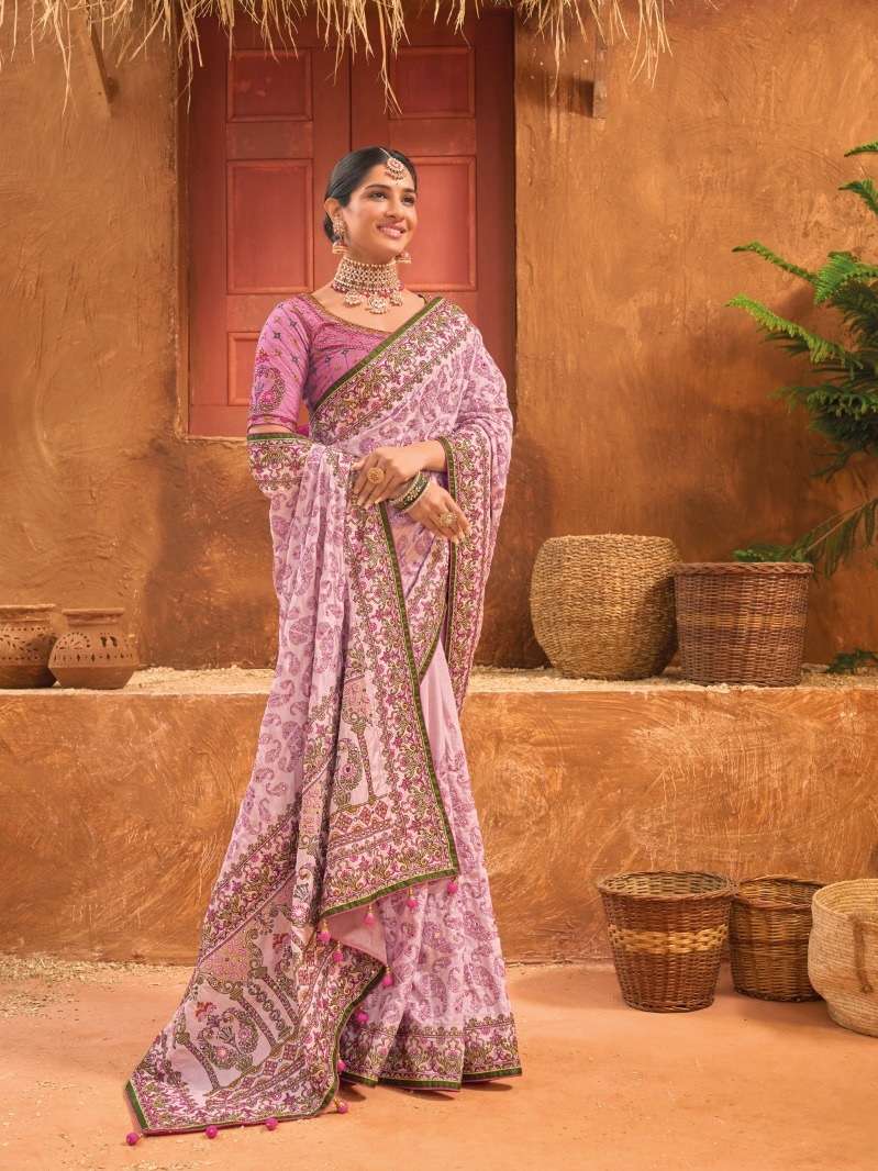 BEST QUALITY DESIGNER WEDDING PARTY WEAR PINK BANARASI SILK SAREE AT WHOLESALE RATE MN SAREE KACHCHI WORK-4-7004