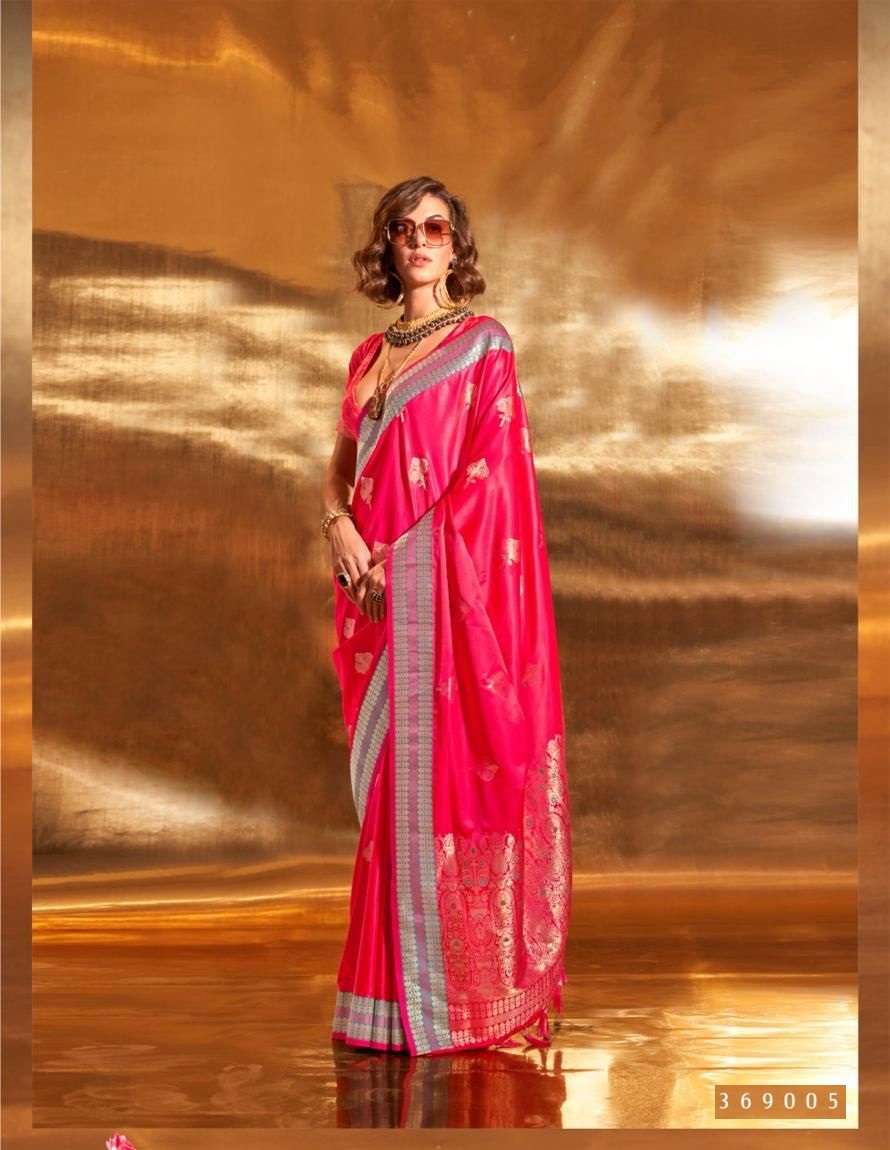 DESIGNER FANCY WEDDING PARTY WEAR INDIAN PINK BANARASI SILK SAREE SM RJT KSATTIKA 369005