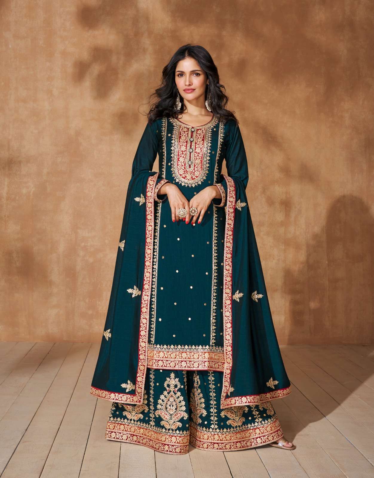 INDIAN DESIGNER FANCY WEDDING PARTY WEAR BLUE PREMIUM SILK SHARARA PALLAZO SALWAR SUIT AF TAMANNA 9902