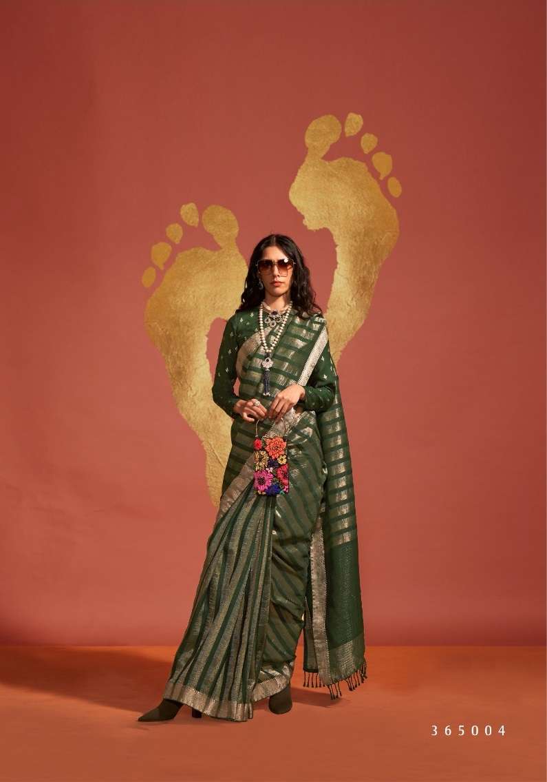 DESIGNER FANCY WEDDING PARTY WEAR INDIAN BANARASI SILK GREEN SAREE SM RJT 365004