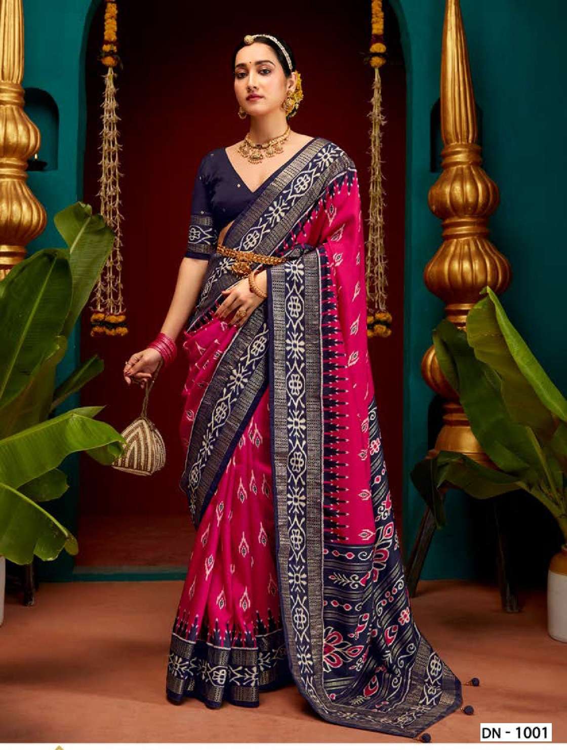 DESIGNER FANCY WEDDING PARTY WEAR INDIAN PINK PATOLA SILK SAREE COLLECTION SM SHUBHSHREE 1001