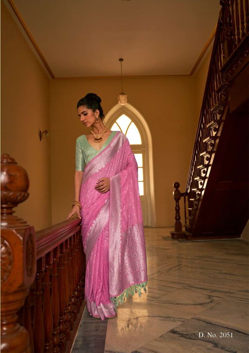 DESIGNER FANCY WEDDING PARTY WEAR INDIAN PINK SILK SAREE SM KM TIRTH 2051