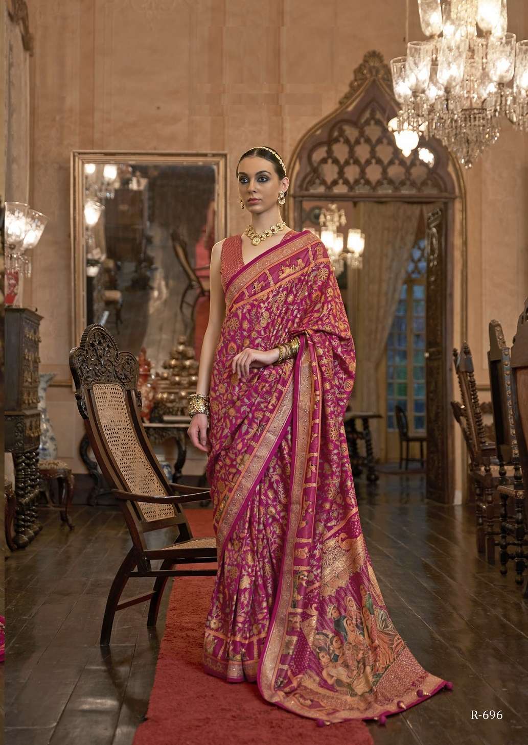 DESIGNER FANCY WEDDING PARTY WEAR INDIAN PINK PATOLA SILK SAREE SM RW PADMAWAT 696