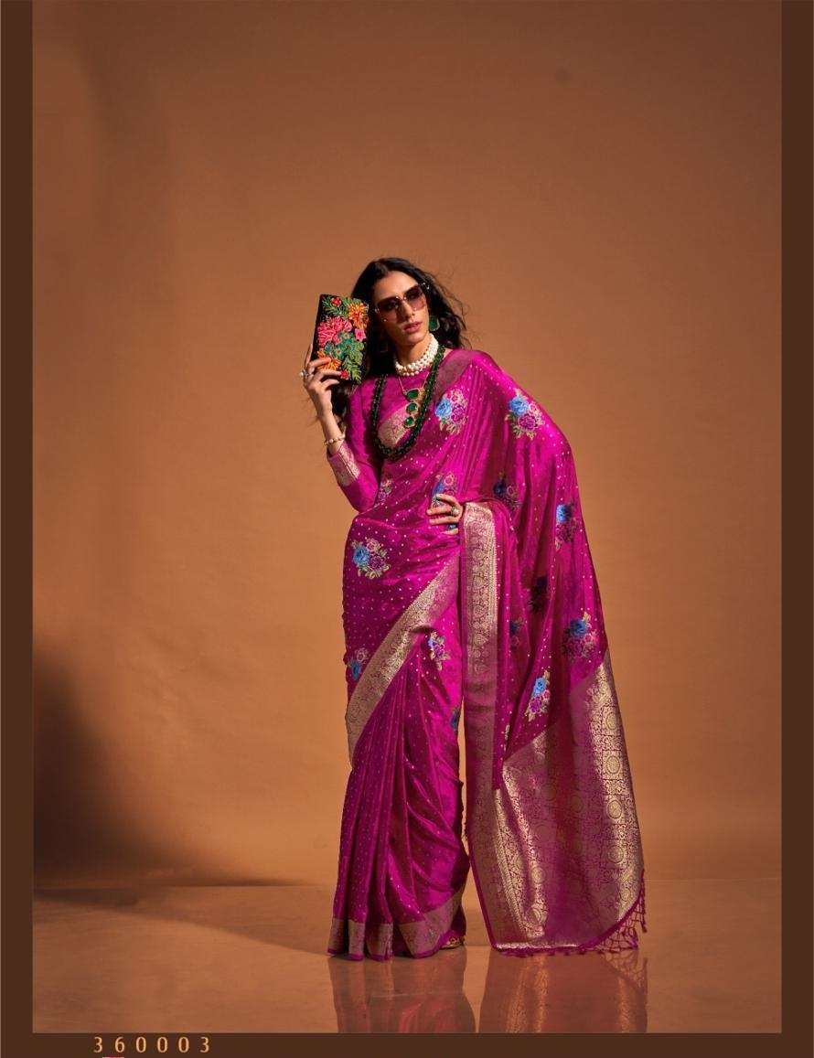 DESIGNER FANCY WEDDING PARTY WEAR INDIAN PINK SILK SAREE COLLECTION SM RJT KHALISSI 360003