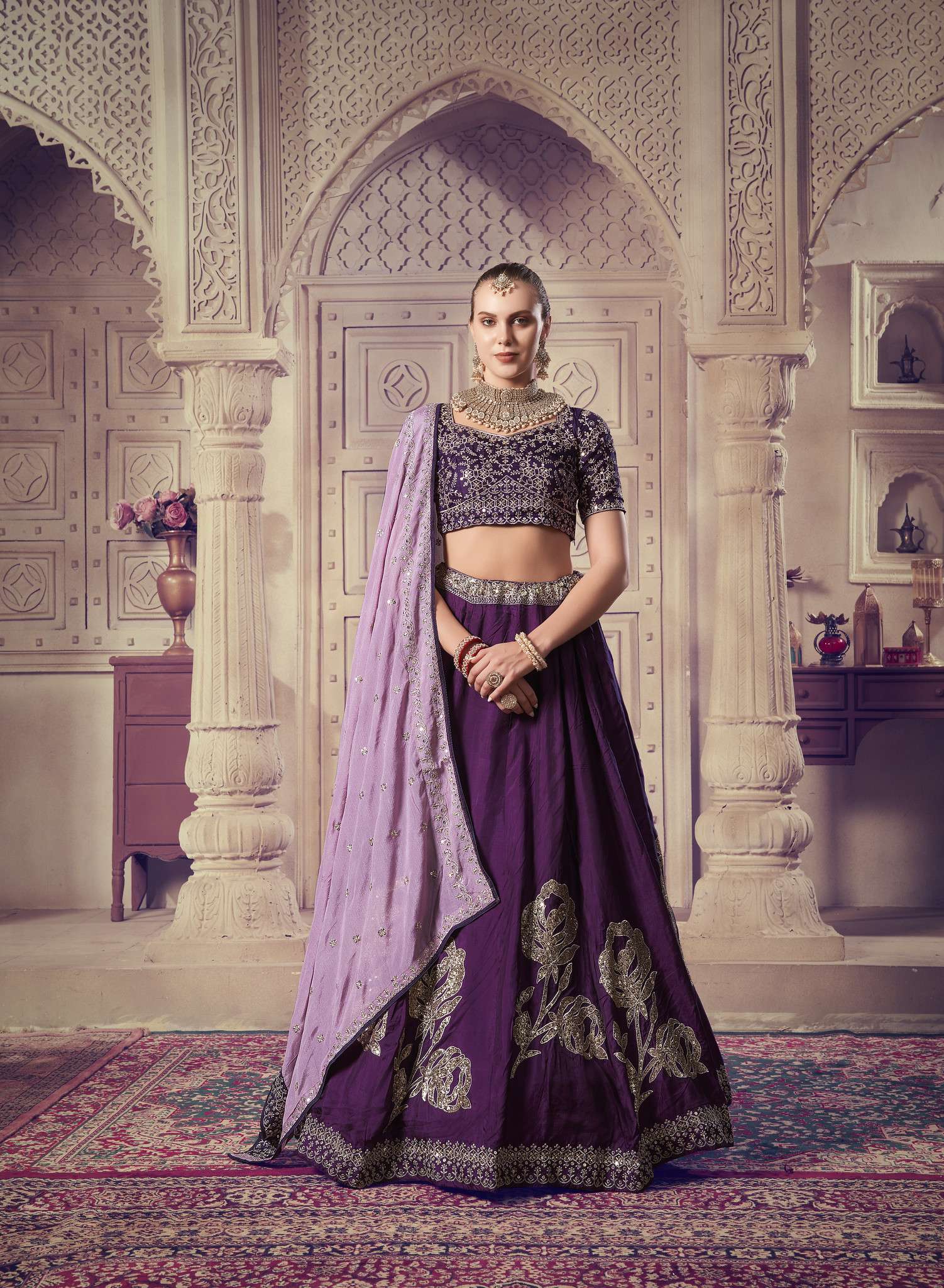 DESIGNER FANCY WEDDING PARTY WEAR INDIAN UPADA SILK WINE BRIDAL LEHENGA CHOLI NVN ANTS OCCATIONS 552