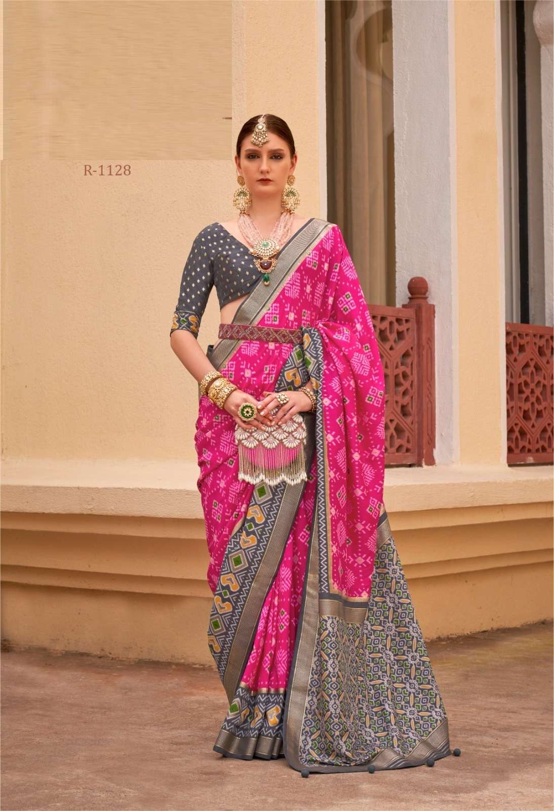 DESIGNER FANCY WEDDING PARTY WEAR MAGENTA INDIAN DEEP PINK SILK SAREE COLLECTION SM RW SANKALP 1129