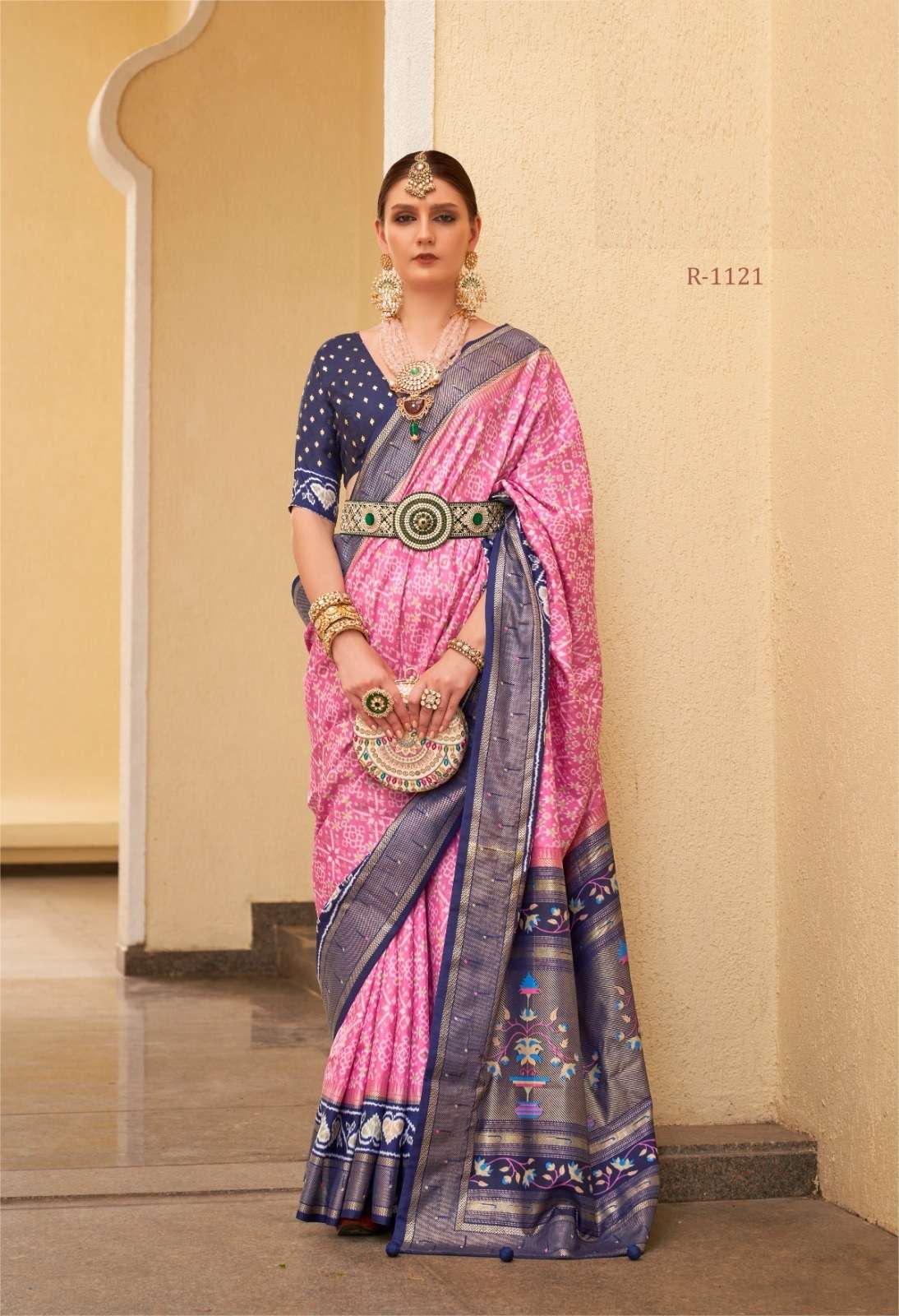 DESIGNER FANCY WEDDING PARTY WEAR MAGENTA INDIAN PINK SILK SAREE COLLECTION SM RW SANKALP 1121