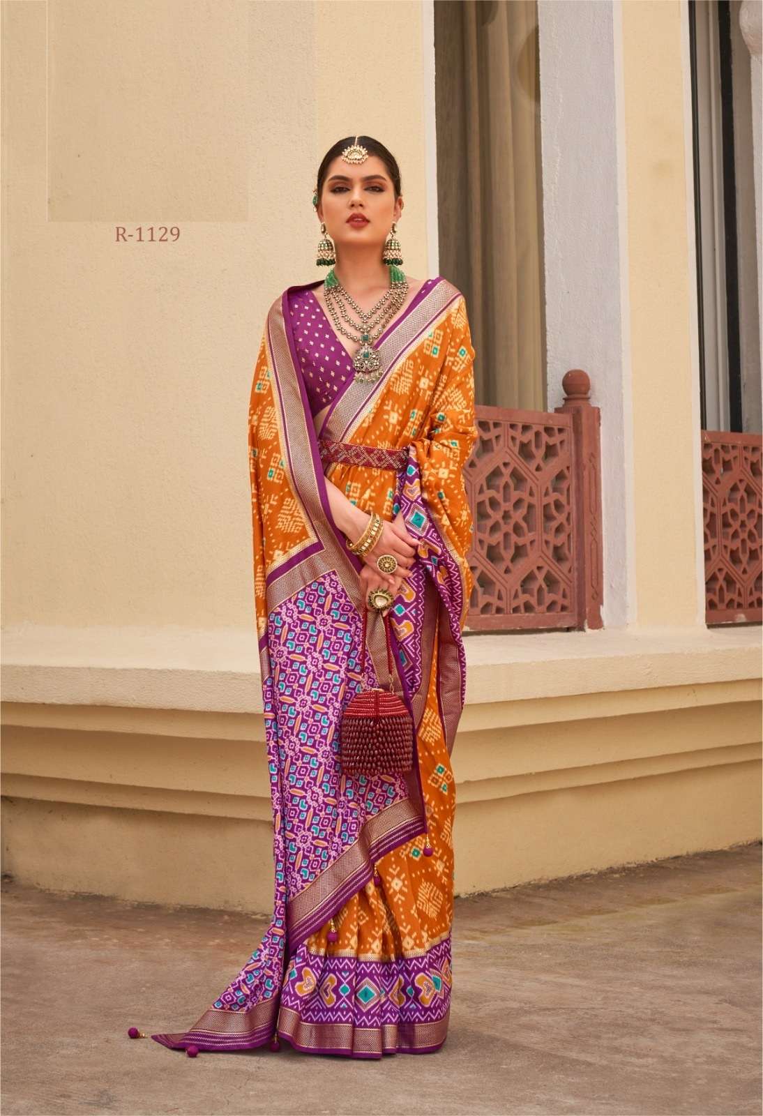 DESIGNER FANCY WEDDING PARTY WEAR MAGENTA INDIAN YELLOW SILK SAREE COLLECTION SM RW SANKALP 1128