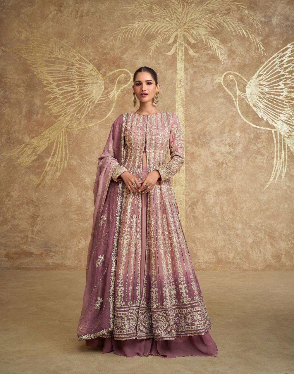 DESIGNER FANCY PINK LONG ANARKALI SALWAR SUIT GOWN EXCLUSIVE FOR WEDDING PARTY WEAR SY SAWARIA 5610