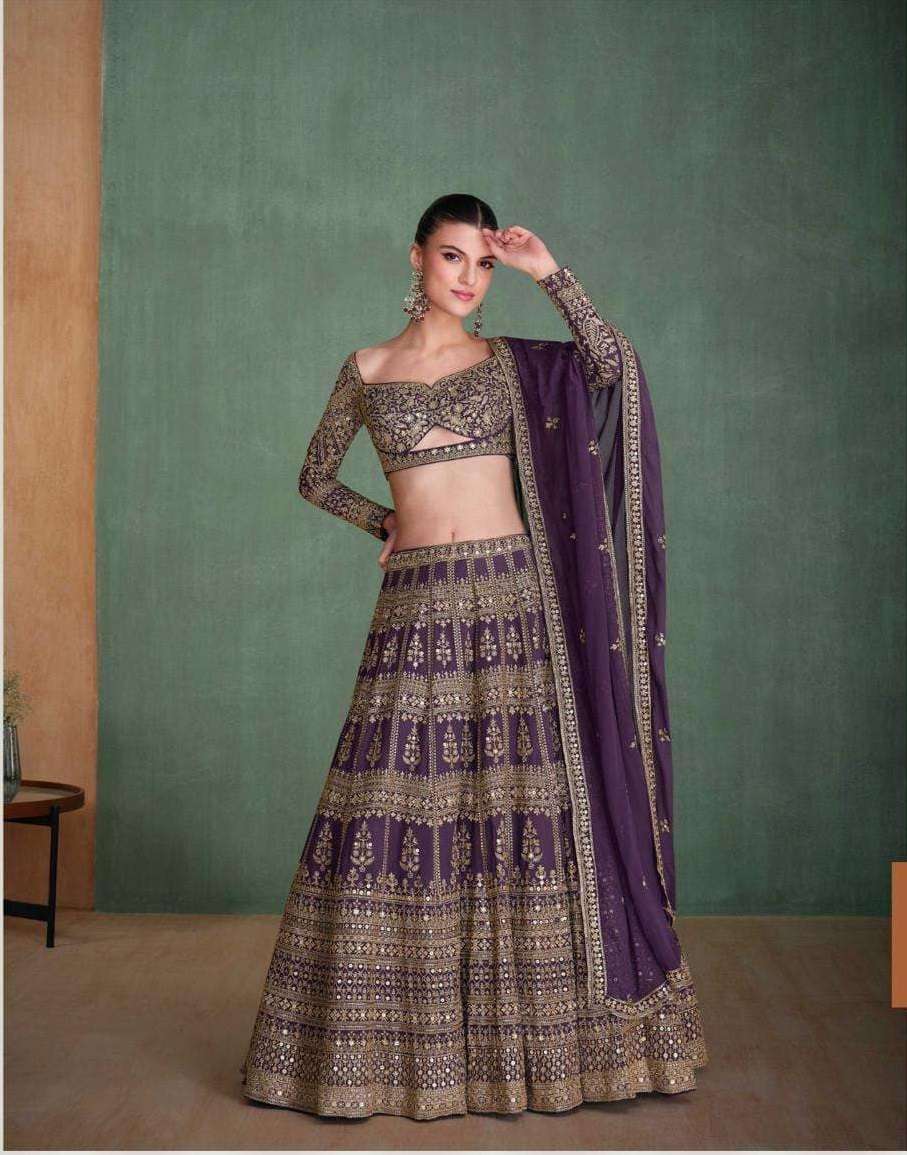 DESIGNER FANCY WEDDING PARTY WEAR GEORGETTE BLUE LEHENGA CHOLI WITH DUPATTA SY AMARPALI 5660