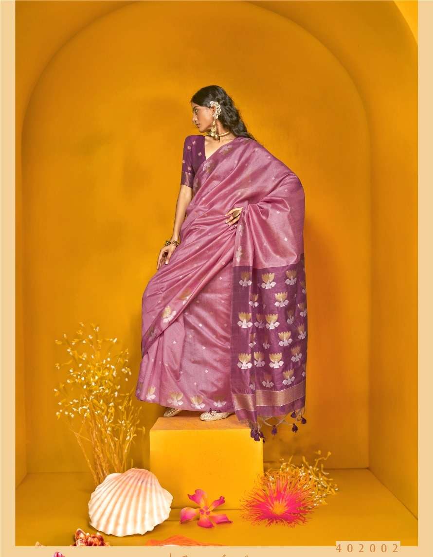 DESIGNER FANCY WEDDING PARTY WEAR INDIAN PINK SILK SAREE COLLECTION SM RJT 402002