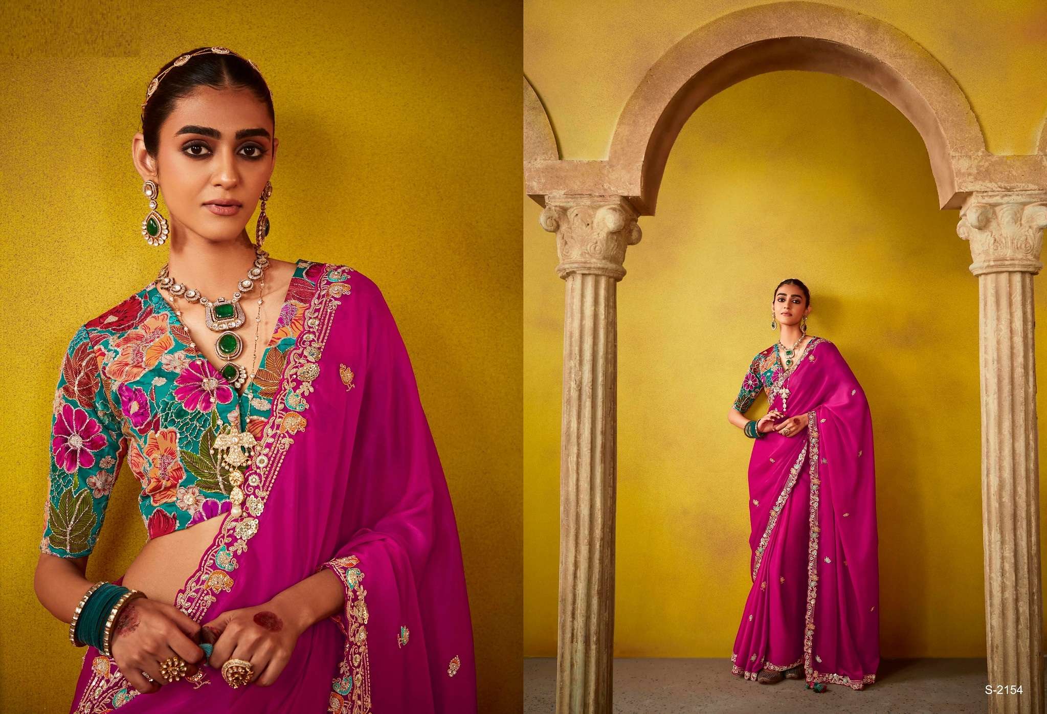 DESIGNER FANCY WEDDING PARTY WEAR INDIAN TISSUE SILK PINK SAREE COLLECTION SM KM DIVANI 2154