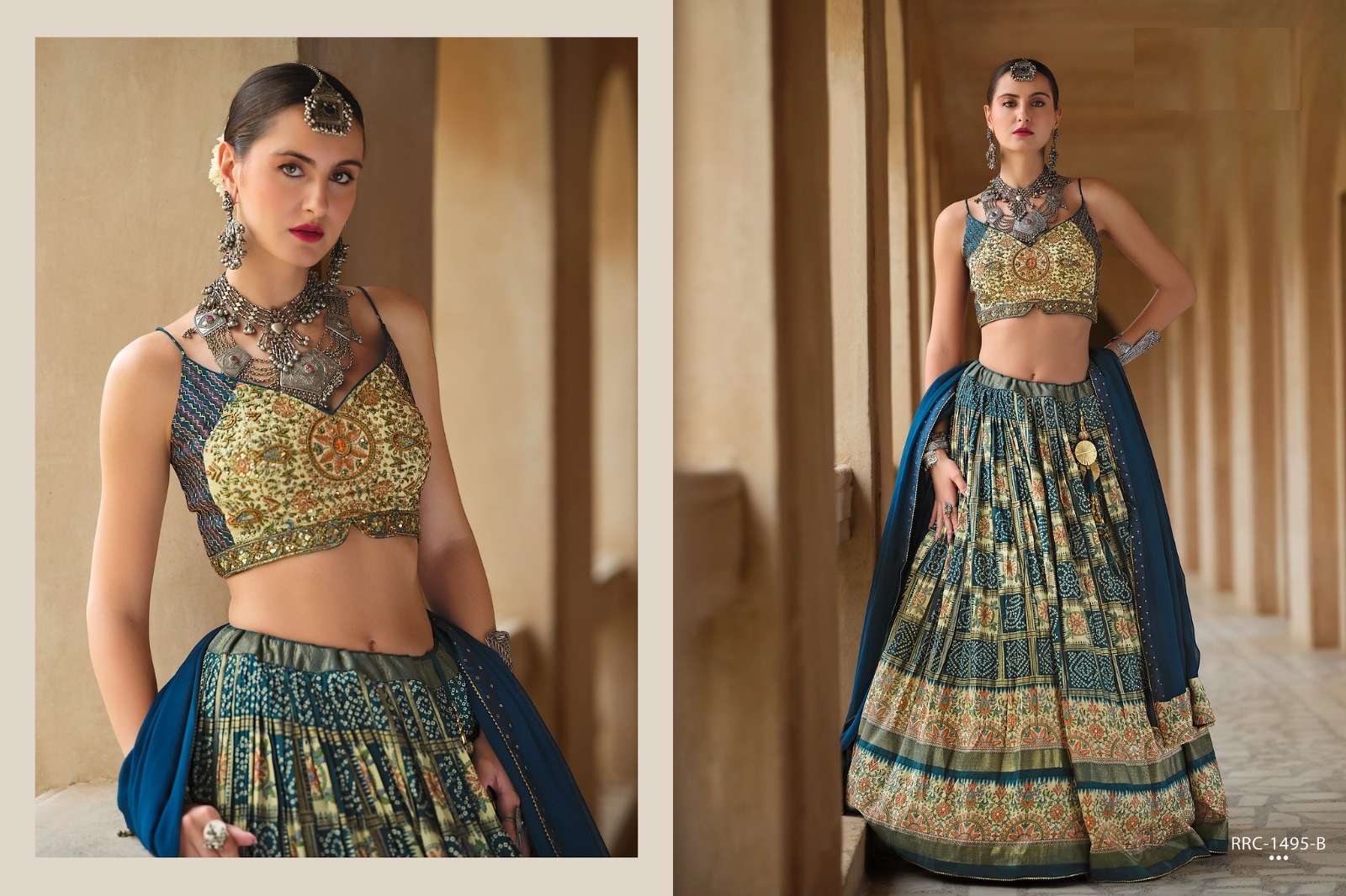 DESIGNER FANCY WEDDING PARTY WEAR SMOOTH SILK BLUE LEHENGA CHOLI WITH GEORGETTE DUPATTA SM RW SHIVANGI 1495C