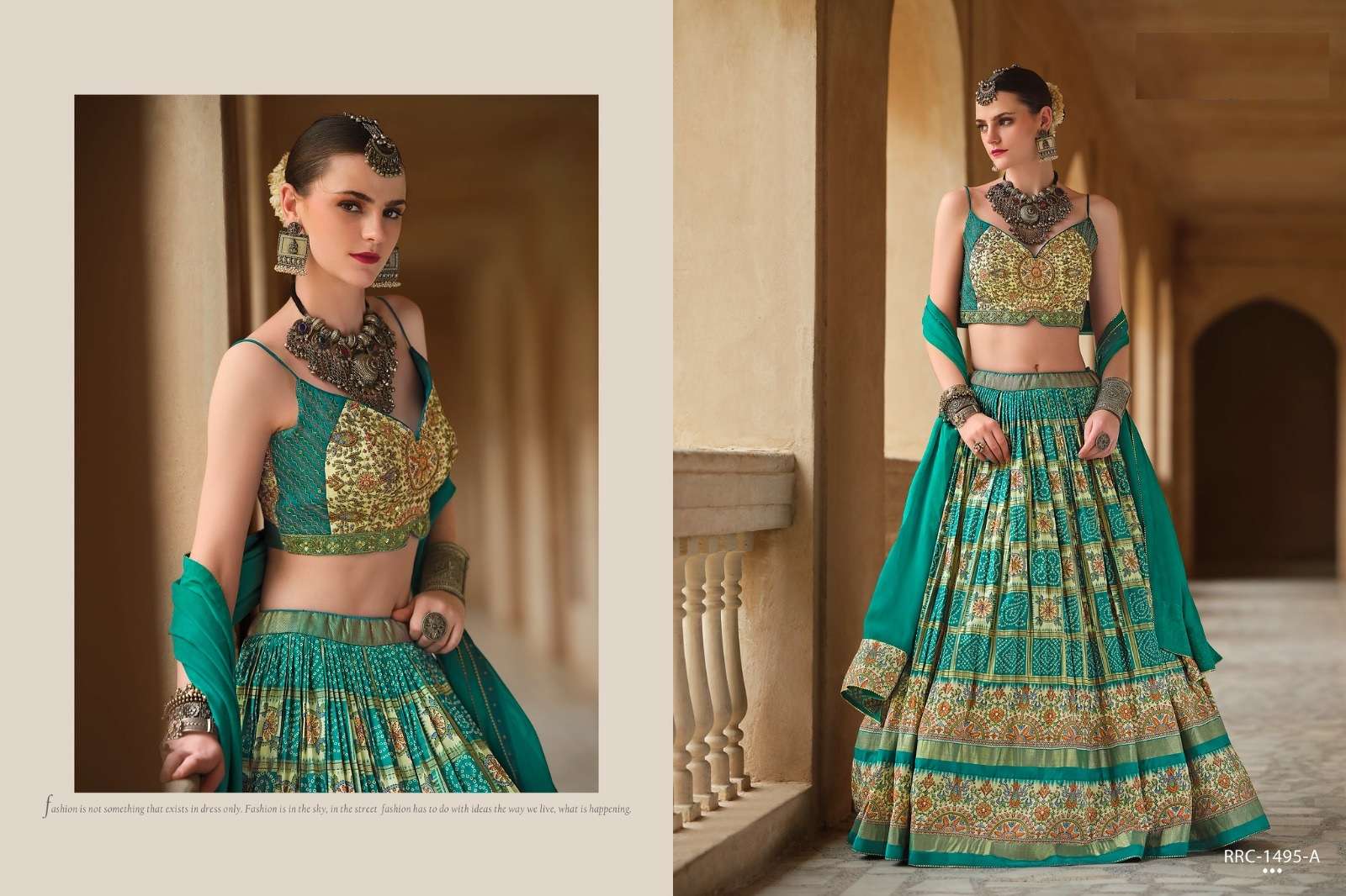 DESIGNER FANCY WEDDING PARTY WEAR SMOOTH SILK GREEN LEHENGA CHOLI WITH GEORGETTE DUPATTA SM RW SHIVANGI 1495B