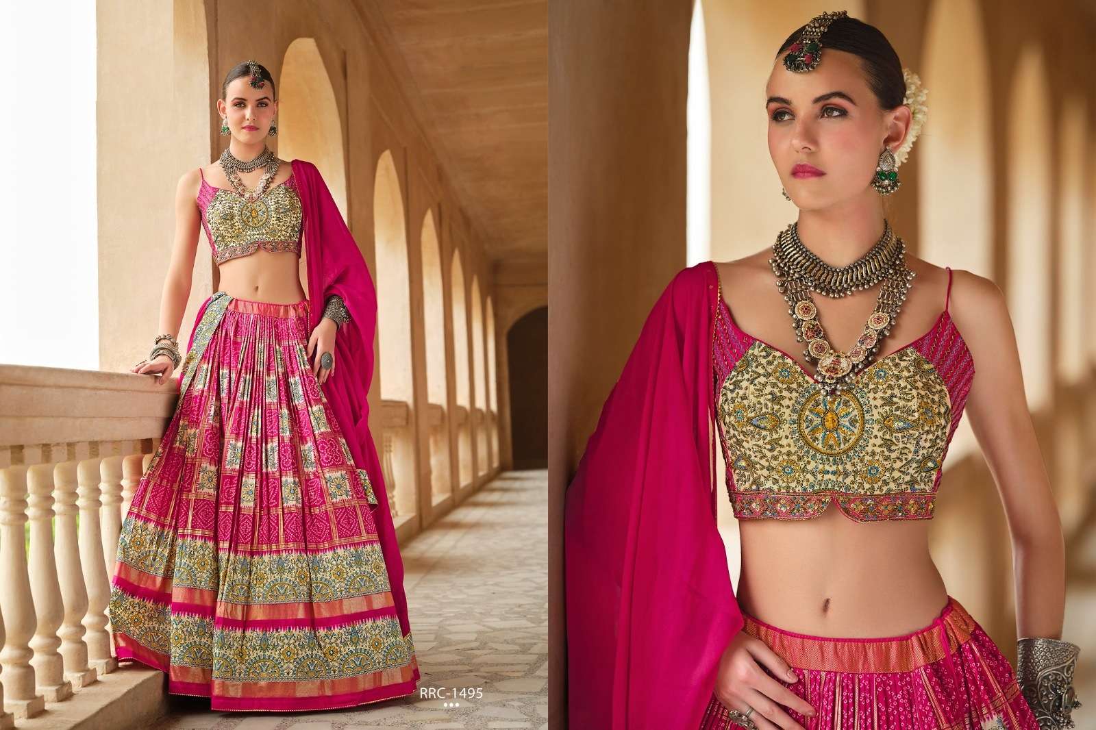 DESIGNER FANCY WEDDING PARTY WEAR SMOOTH SILK PINK LEHENGA CHOLI WITH GEORGETTE DUPATTA SM RW SHIVANGI 1495A