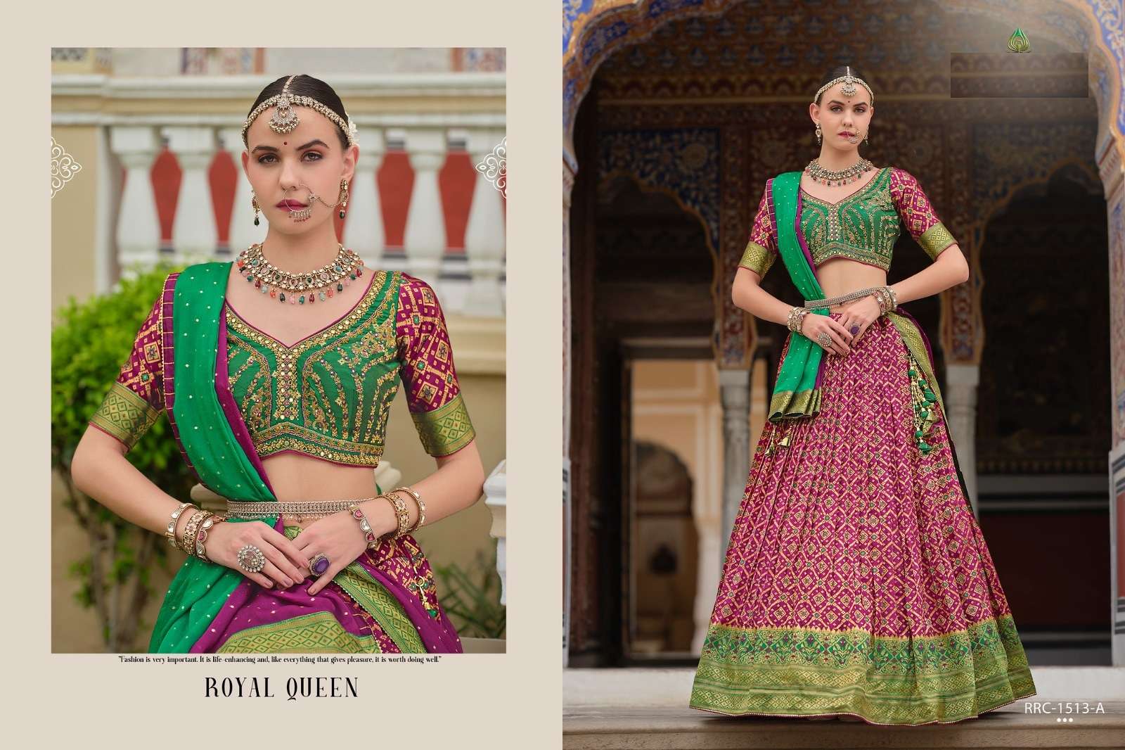 DESIGNER FANCY WEDDING PARTY WEAR SMOOTH SILK RANI PINK LEHENGA CHOLI WITH GEORGETTE DUPATTA SM RW SHIVANGI 1513B