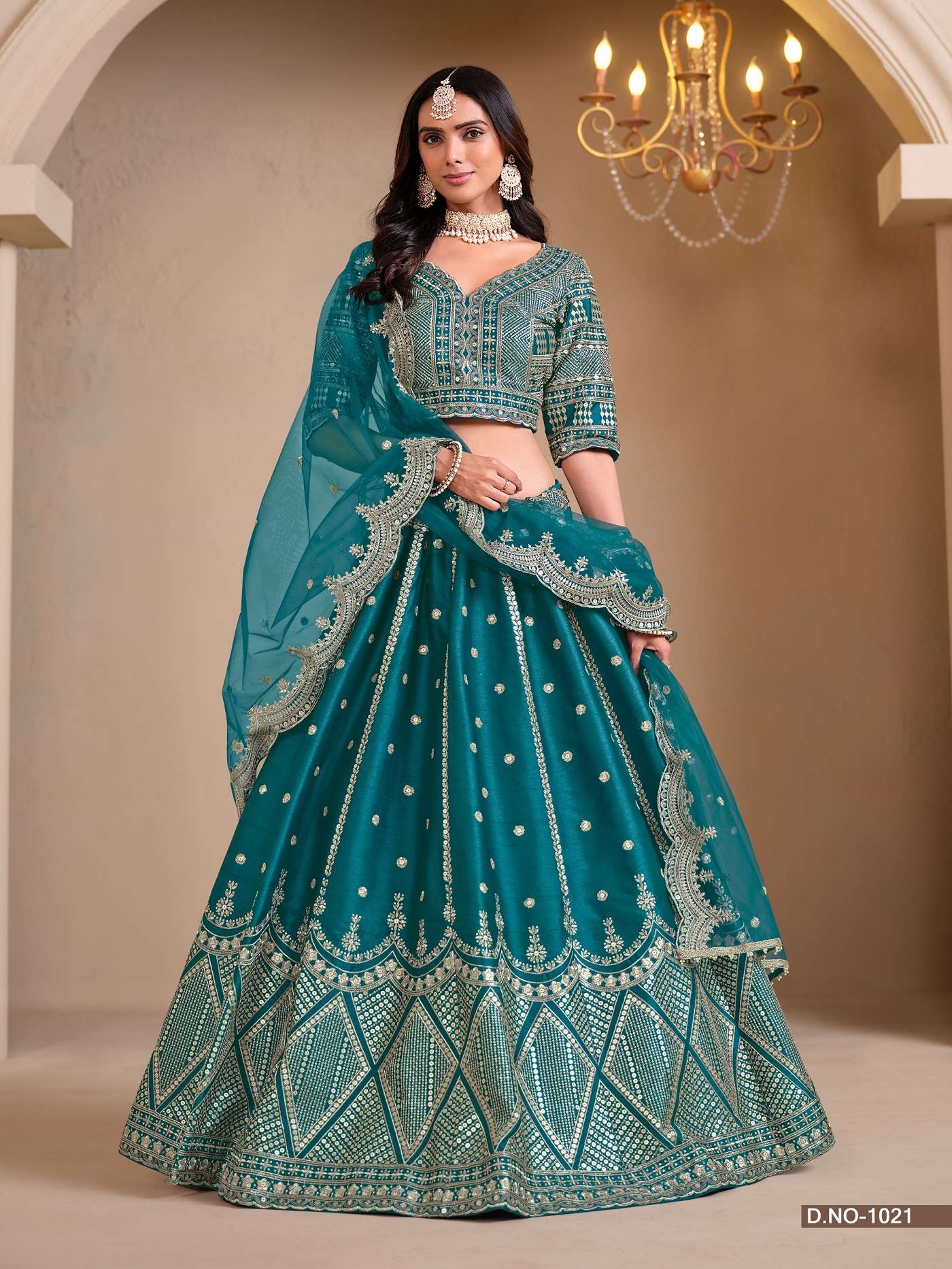 DESIGNER FANCY WEDDING PARTY WEAR ART SILK BLUE LEHENGA CHOLI ANY MEHVISH NUREH 1021