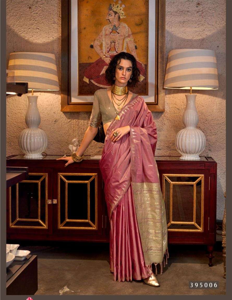 DESIGNER FANCY WEDDING PARTY WEAR PINK SILK SAREE SM RJT KONTESSA 395006