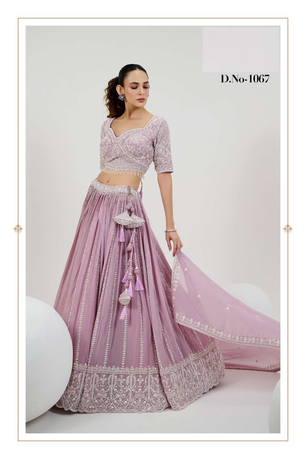 INDIAN DESIGNER BOLLYWOOD WEDDING PARTY WEAR PINK GEORGETTE LEHENGA CHOLI SM 1067