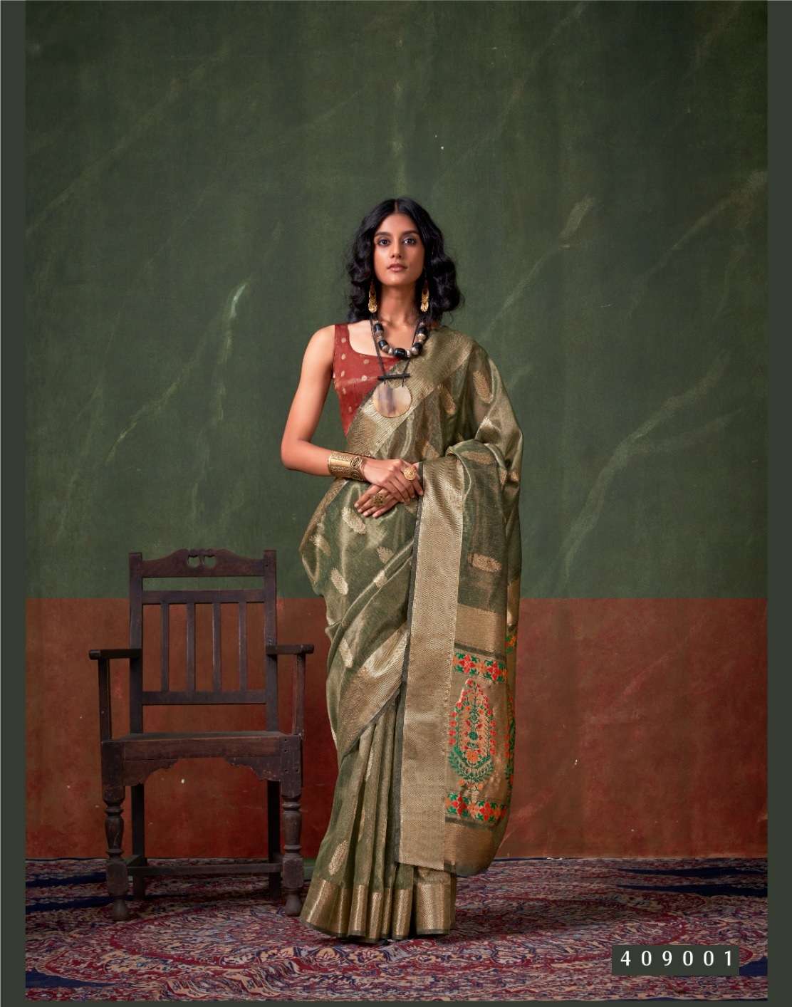 DESIGNER FANCY WEDDING PARTY WEAR INDIAN GREEN SILK SAREE COLLECTION SM RJT KORRA 409001