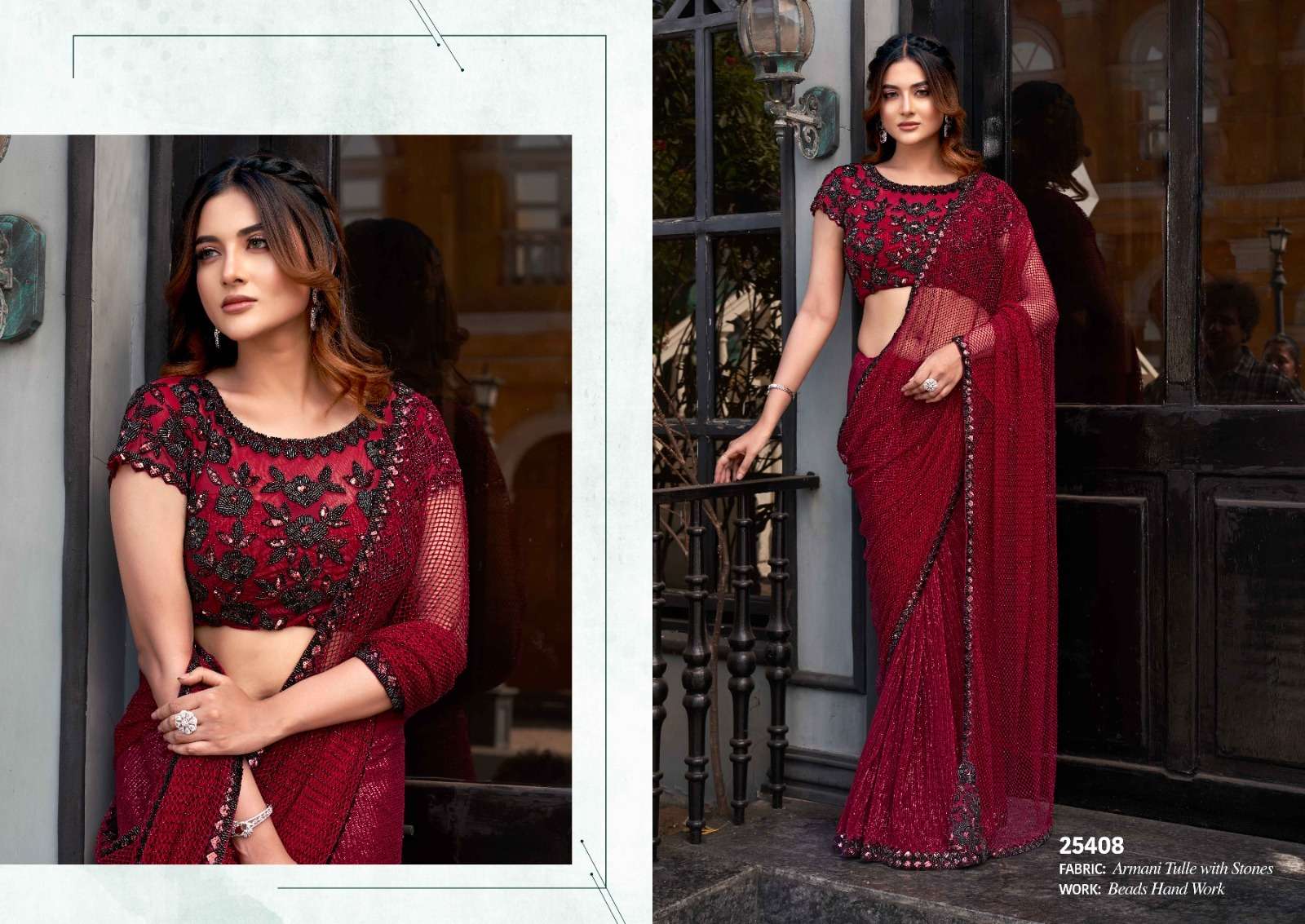 DESIGNER WEDDING PARTY WEAR HEAVY FANCY FABRIC RED BRIDAL SAREE COLLECTION DST MHTSV 25408