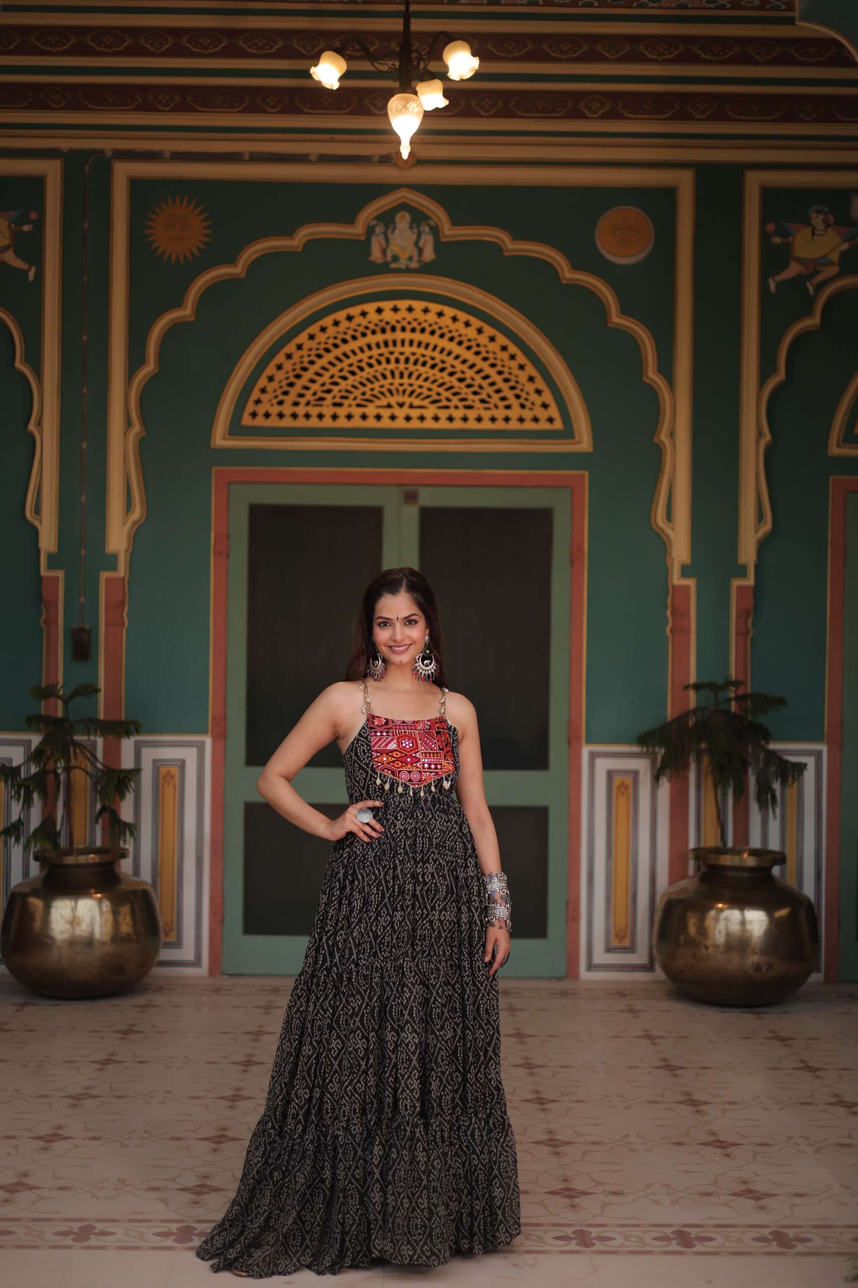 DESIGNER GEORGETTE BLACK NAVRATRI KURTI COLLECTION KU 1119 B