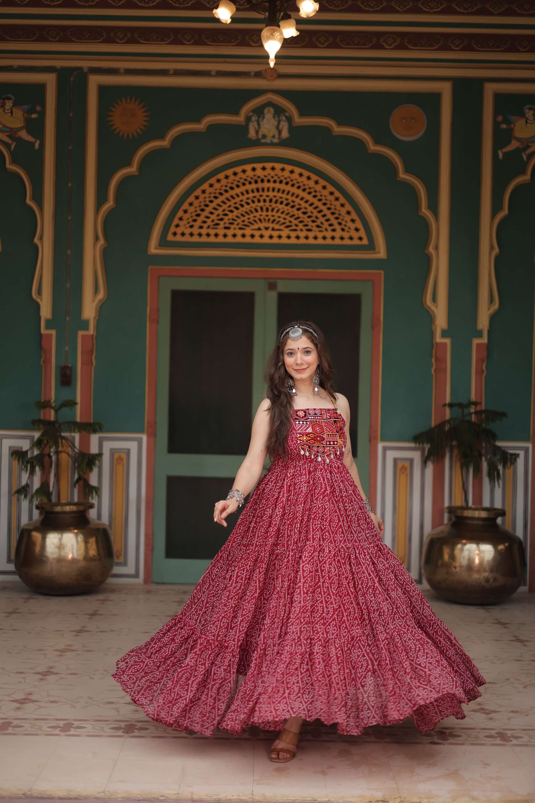 DESIGNER GEORGETTE MAROON NAVRATRI KURTI COLLECTION KU 1119 A