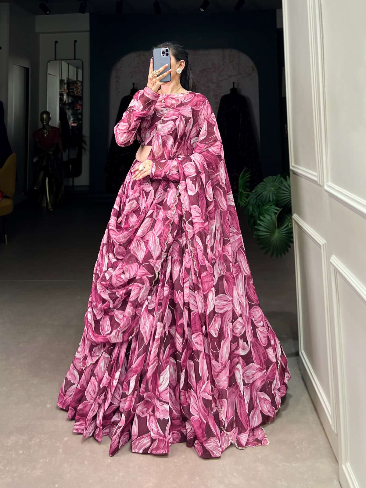 DESIGNER SOUTH WEDDING TABBY SILK PINK LEHENGA CHOLI COLLRCTION LNB 1027 A
