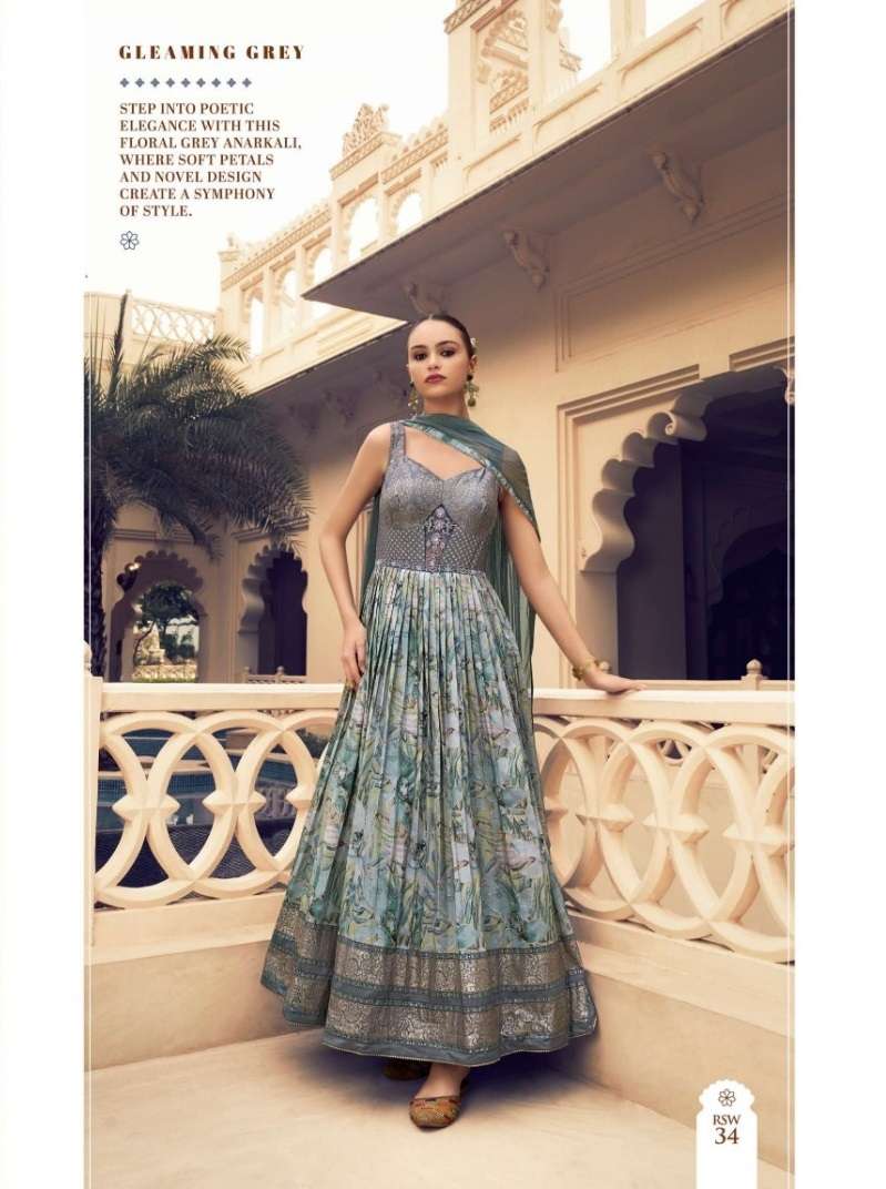 DESIGNER WEDDING PARTY WEAR HEAVY PV SILK GREEN ANARKALI SALWAR SUIT GOWN SM KALAMKARI 34