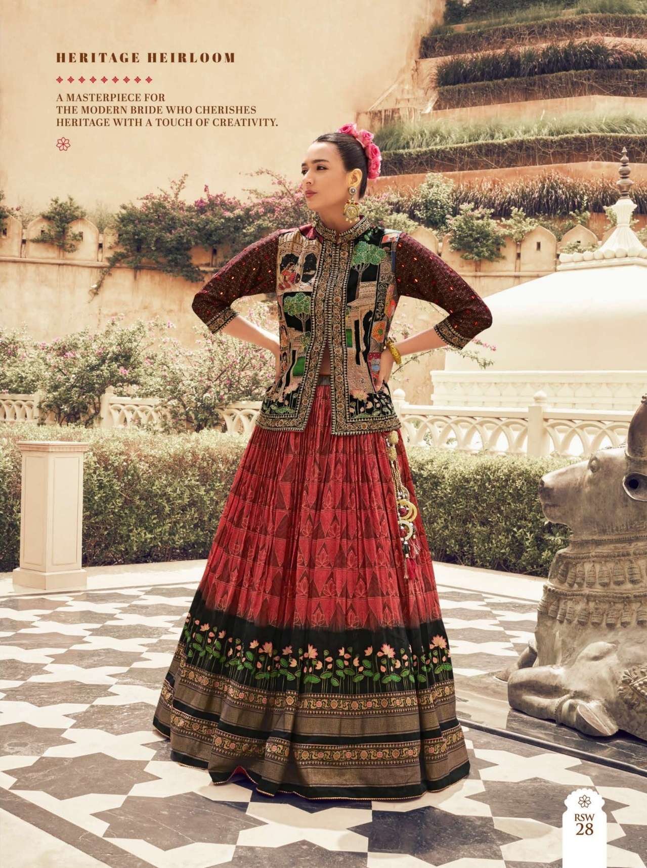 DESIGNER WEDDING PARTY WEAR HEAVY PV SILK RED ANARKALI SALWAR SUIT GOWN SM KALAMKARI 28