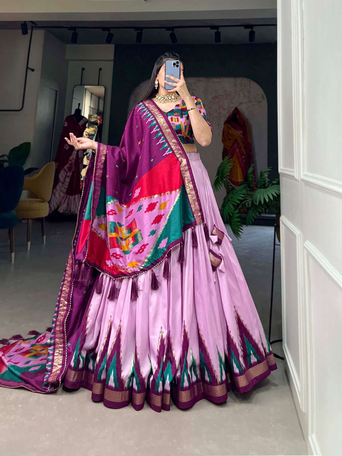 INDIAN DESIGNER BOLLYWOOD WEDDING PARTY WEAR PINK TUSSAR SILK LEHENGA CHOLI LNB 1208 B