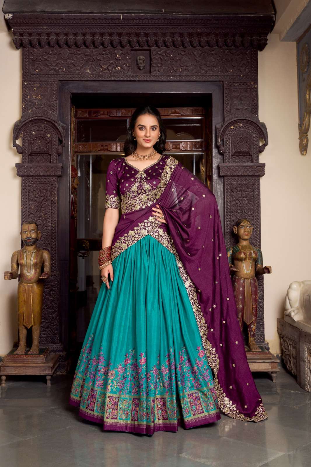 INDIAN DESIGNER BOLLYWOOD WEDDING PARTY WEAR TUSSAR SILK BLUE LEHENGA CHOLI LB 1238 A