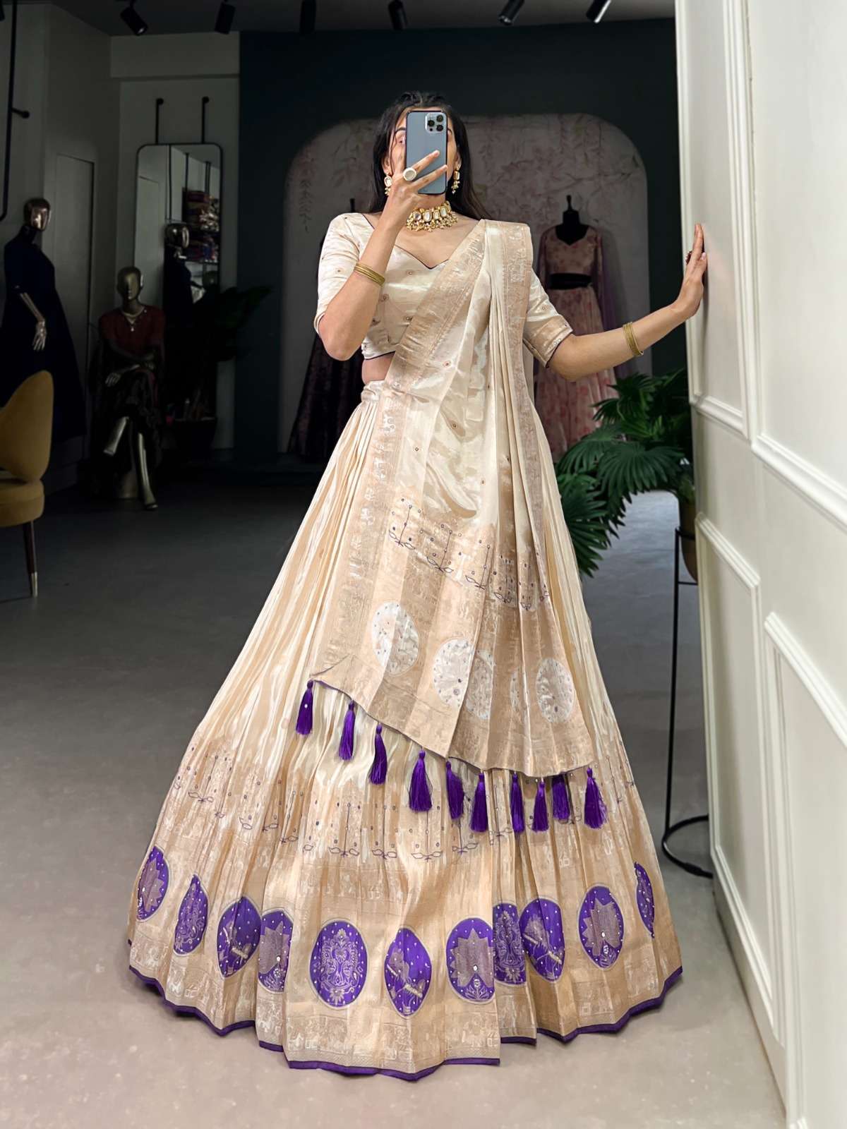 LATEST DESIGNER WEDDING PARTY WEAR SHIMMER SILK LEHENGA CHOLI LNB 2048 B