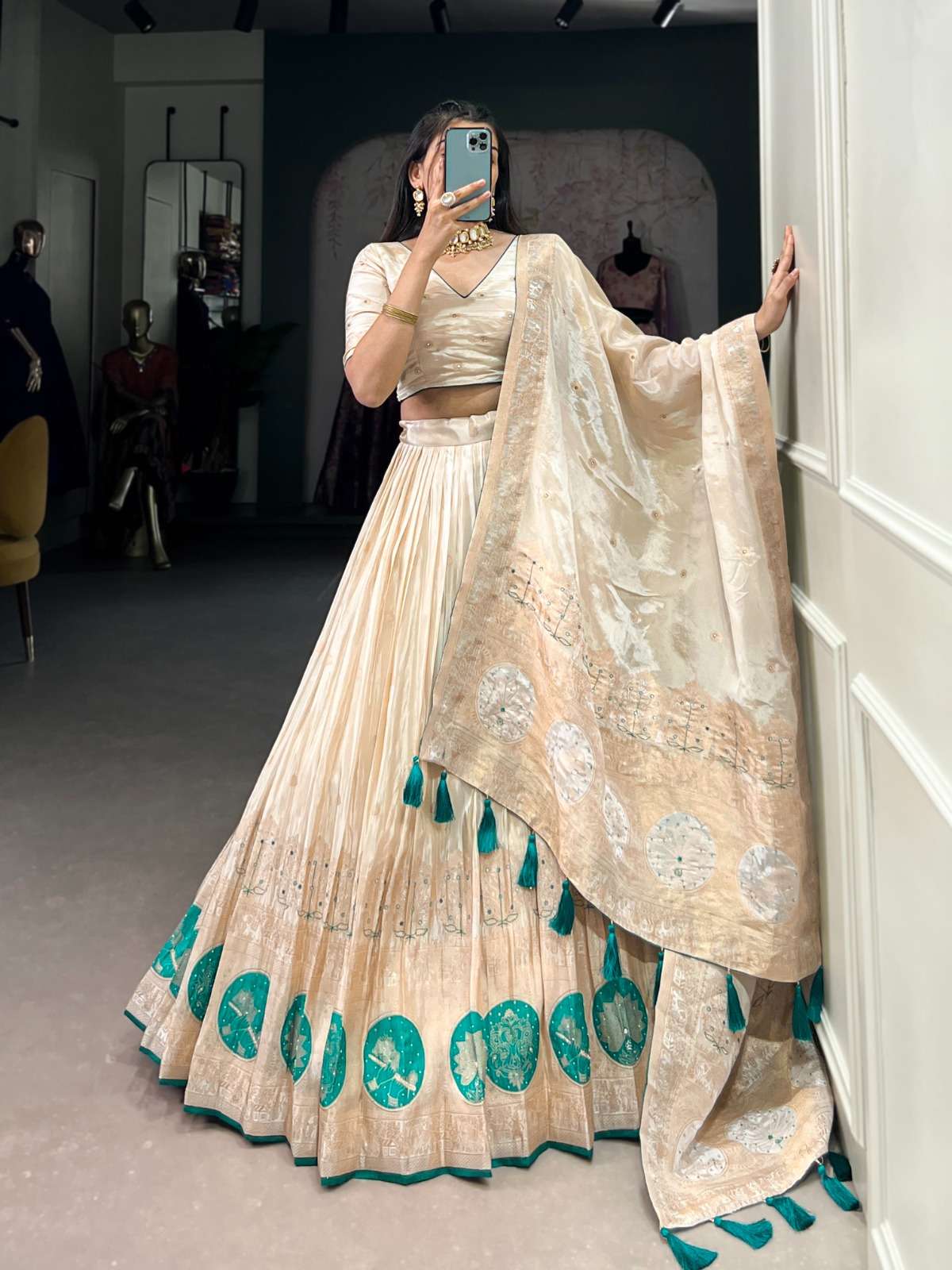 LATEST DESIGNER WEDDING PARTY WEAR SHIMMER SILK LEHENGA CHOLI LNB 2048 D