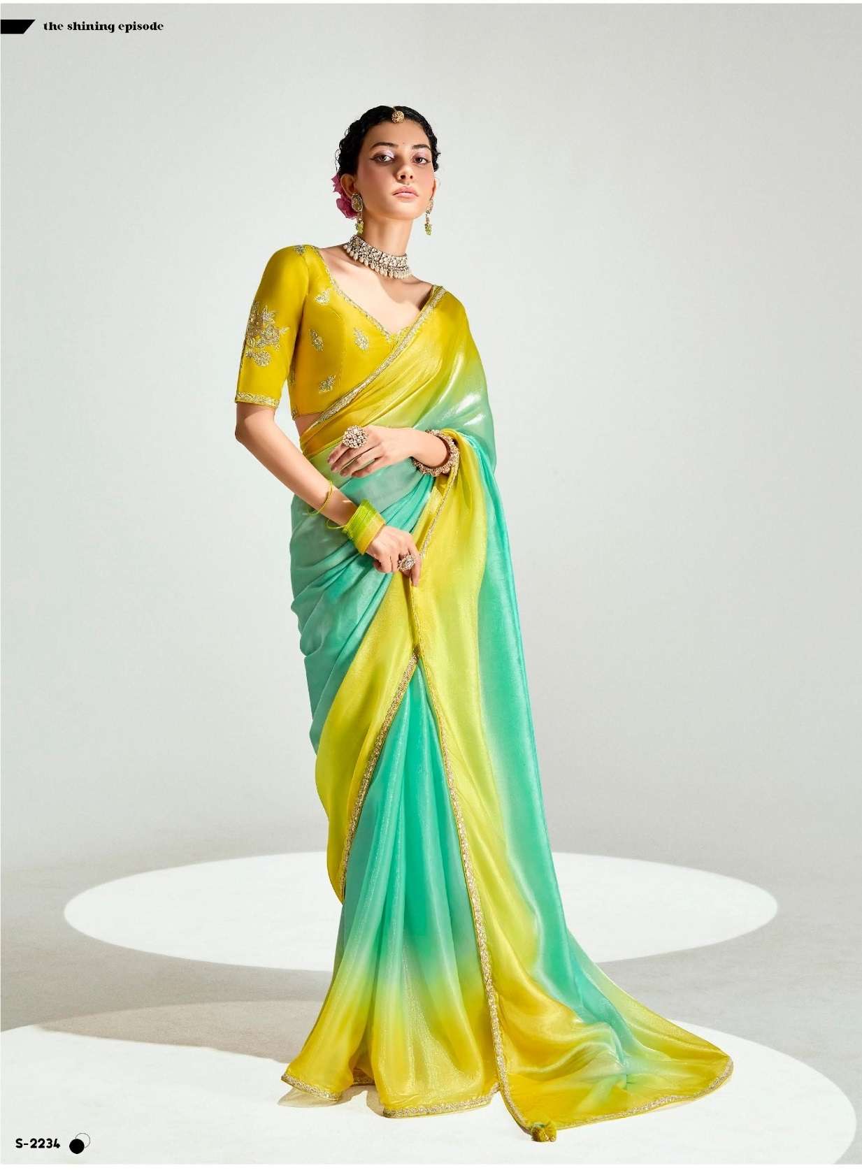 DESIGNER FANCY WEDDING PARTY WEAR INDIAN ORGANZA SAREE COLLECTION SM KM RANGREZ 2234