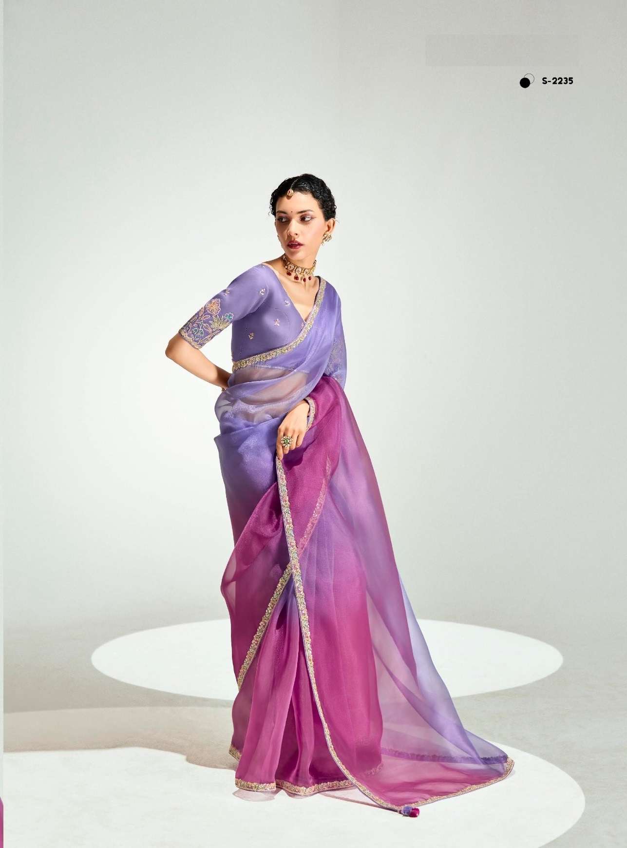 DESIGNER FANCY WEDDING PARTY WEAR INDIAN ORGANZA SAREE COLLECTION SM KM RANGREZ 2235