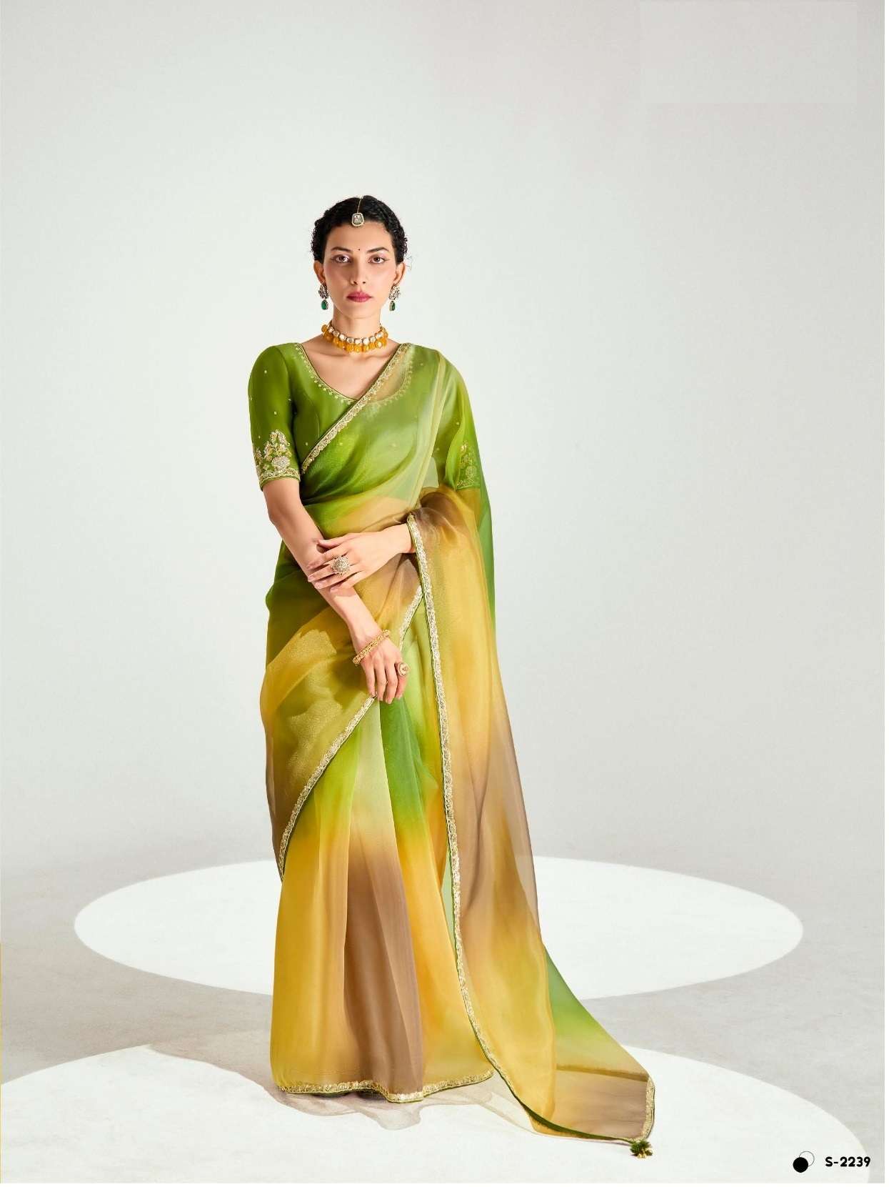 DESIGNER FANCY WEDDING PARTY WEAR INDIAN ORGANZA SAREE COLLECTION SM KM RANGREZ 2239