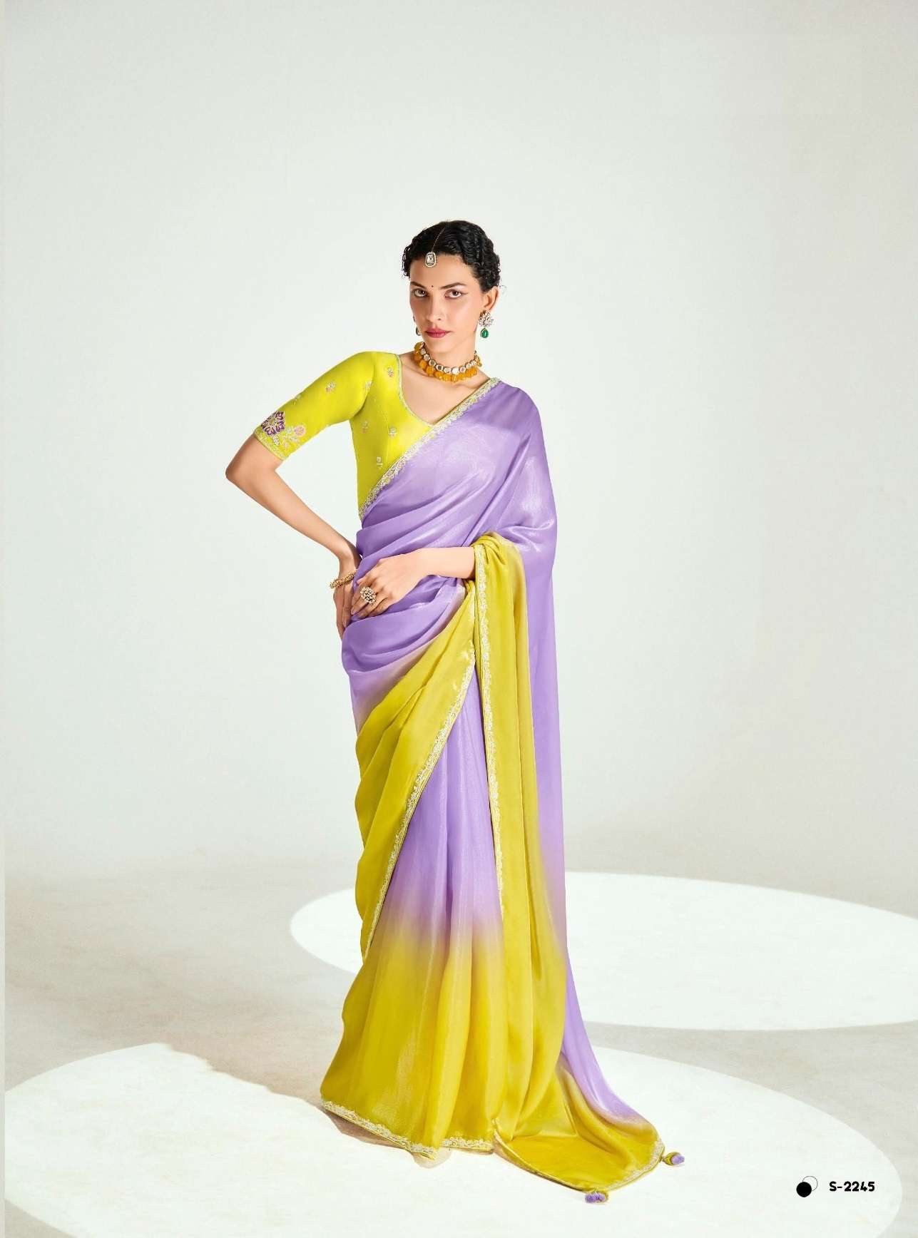 DESIGNER FANCY WEDDING PARTY WEAR INDIAN ORGANZA SAREE COLLECTION SM KM RANGREZ 2245