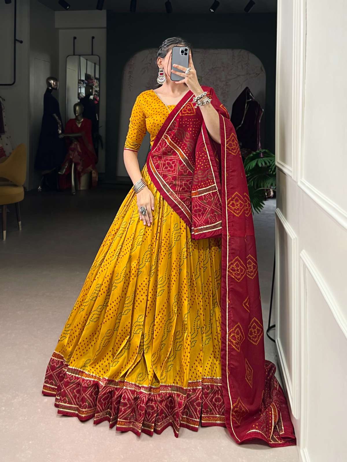 DESIGNER FANCY WEDDING PARTY WEAR TASSAR SILK YELLOW LEHENGA CHOLI WITH DUPATTA LNB 1250 A