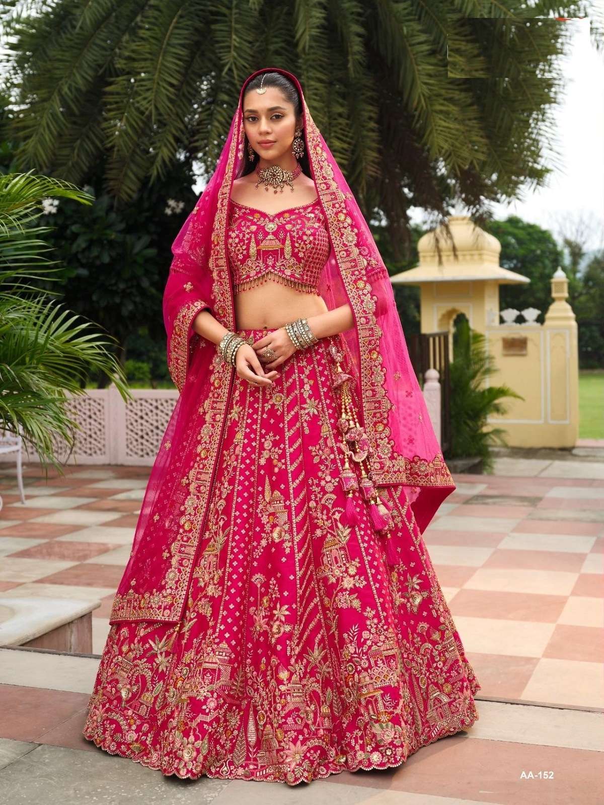 DESIGNER FANCY WEDDING BRIDAL WEAR HEAVY RANI SILK LEHENGA COLLECTION SM TATHASTU 152