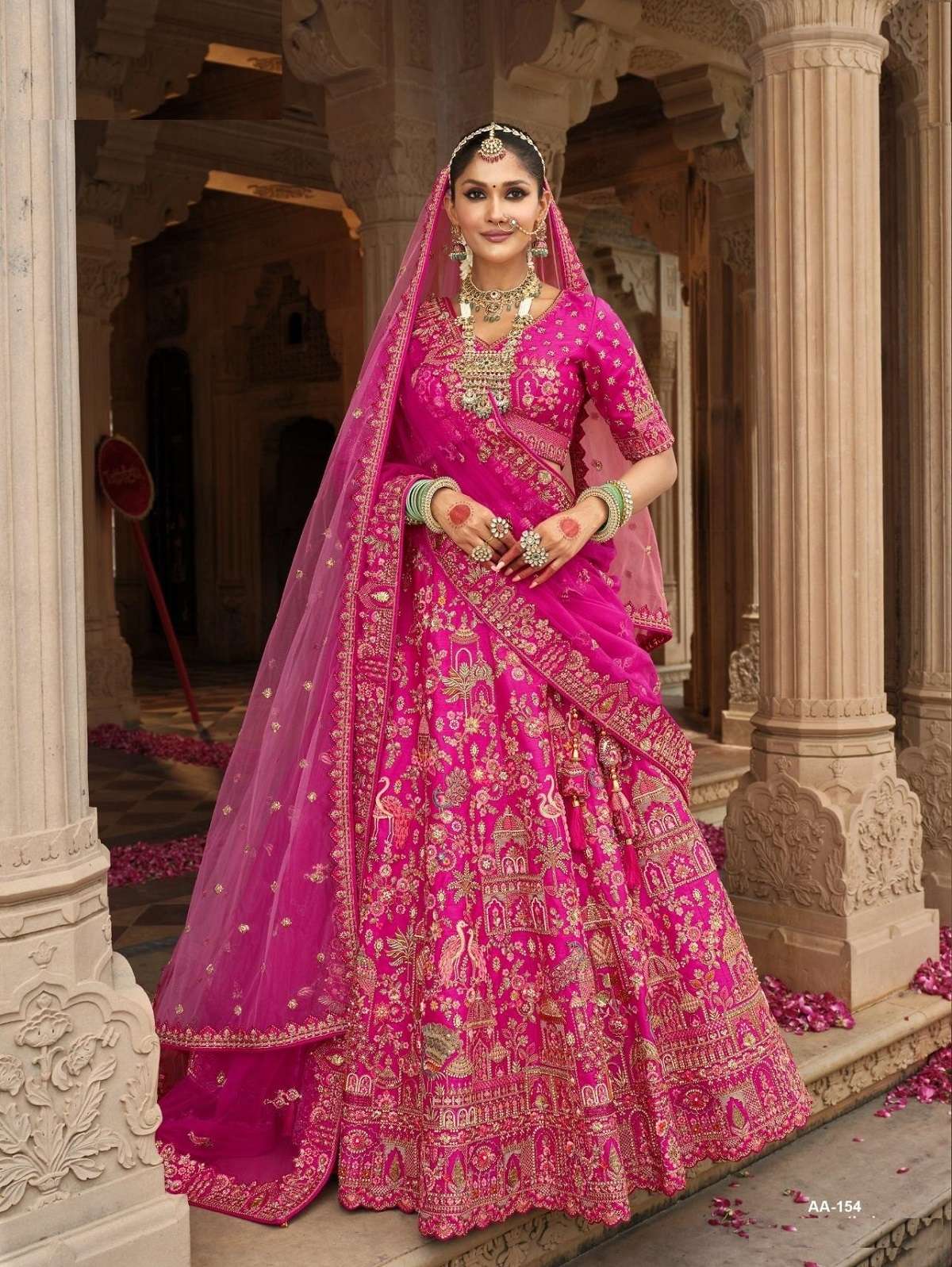 DESIGNER FANCY WEDDING BRIDAL WEAR HEAVY RANI SILK LEHENGA COLLECTION SM TATHASTU 154