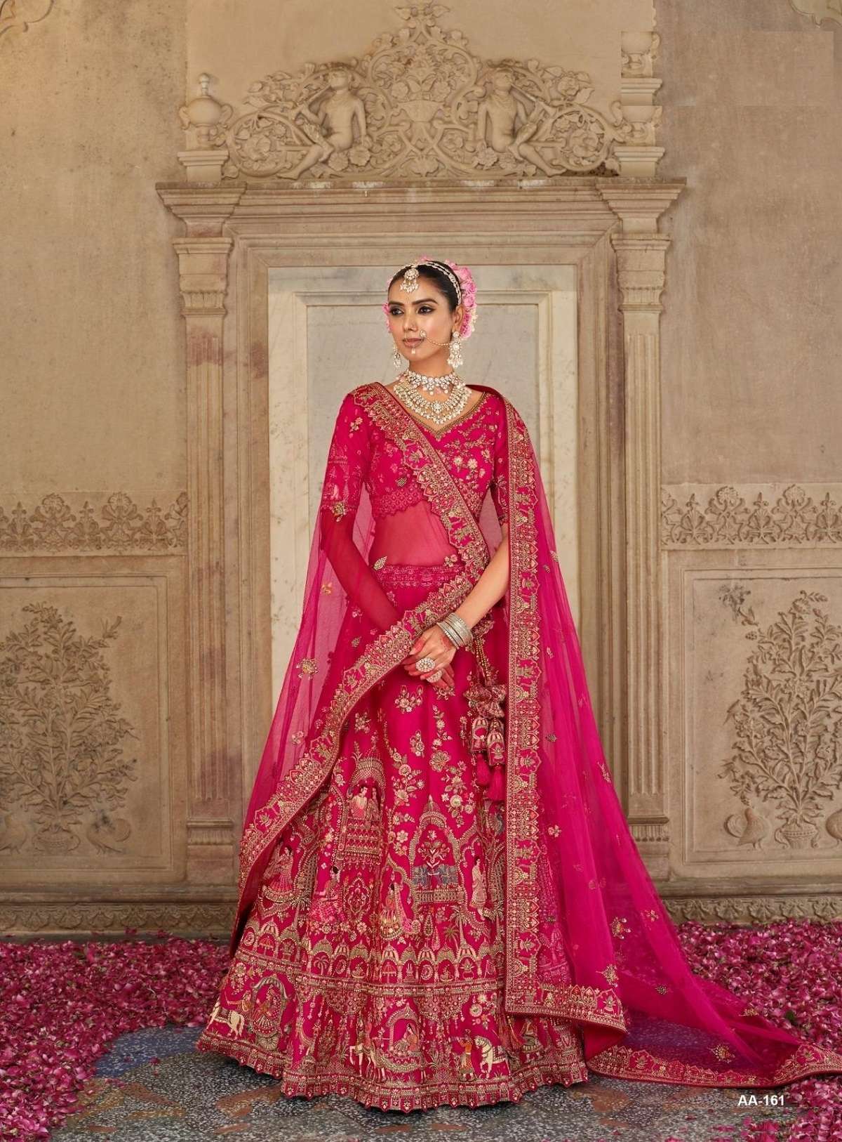 DESIGNER FANCY WEDDING BRIDAL WEAR HEAVY RED SILK LEHENGA COLLECTION SM TATHASTU 161