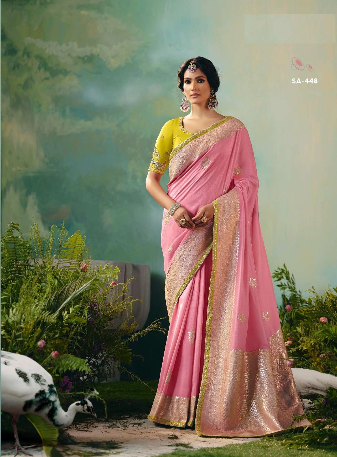 DESIGNER FANCY WEDDING PARTY WEAR FANCY PINK SILK SAREE COLLECTION SM KIM 448